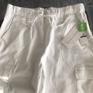 White Drawstring Joggers-XL‎